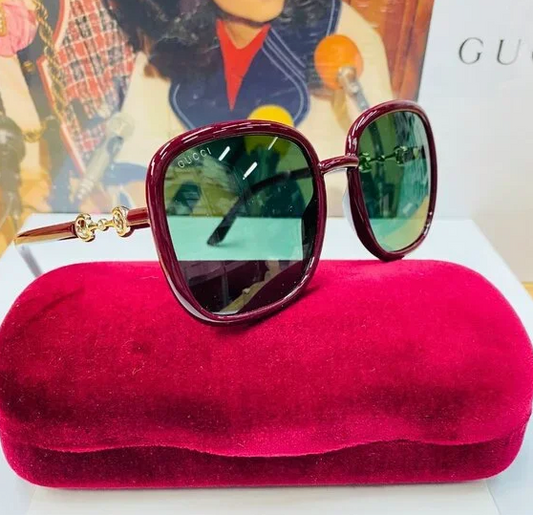 Gucci GG 0893S-003-57 Red Geometric Sunglasses 57mm