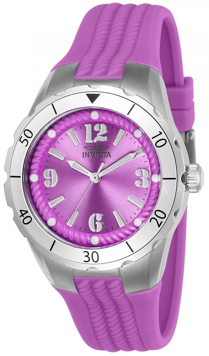 Invicta 24123 24123 Watch - Purple Dial Stainless Steel Band