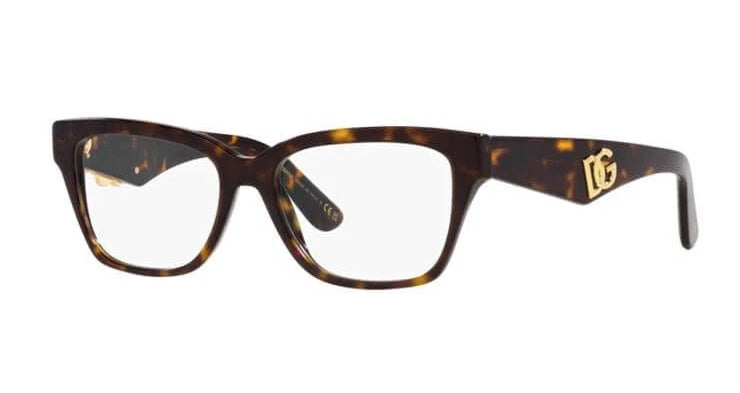 Dolce Gabbana 0DG3370-502-52 Tortoise Rectangle EYEGLASSES 52mm Eyeglasses