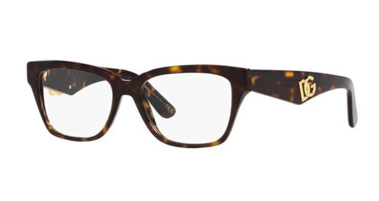 Dolce Gabbana 0DG3370-502-52 Tortoise Rectangle EYEGLASSES 52mm Eyeglasses