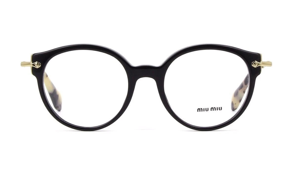Miu Miu 0MU04PV-1AB1O1-50 Black/Gold Full Rim EYEGLASSES 50mm Eyeglasses