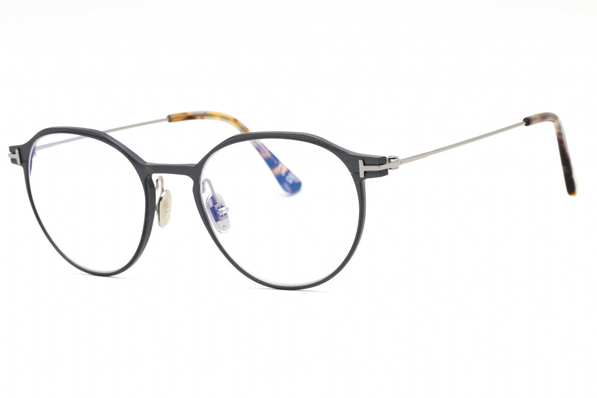 Tom Ford FT5866-B-013 Matte Dark Ruthenium Round Eyeglasses 52mm Eyeglasses