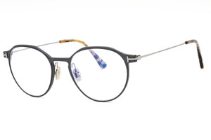 Tom Ford FT5866-B-013 Matte Dark Ruthenium Round Eyeglasses 52mm