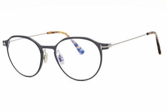 Tom Ford FT5866-B-013 Matte Dark Ruthenium Round Eyeglasses 52mm Eyeglasses
