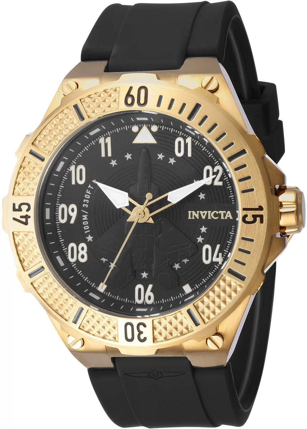 Invicta 39889 Quartz Watch Black Dial Silicon 50mm Men