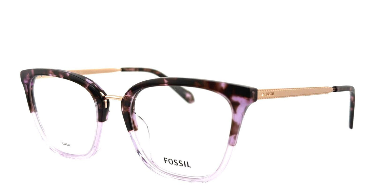 Fossil FOS7159-S10-53 Purple Rectangle Eyeglasses 53mm Eyeglasses