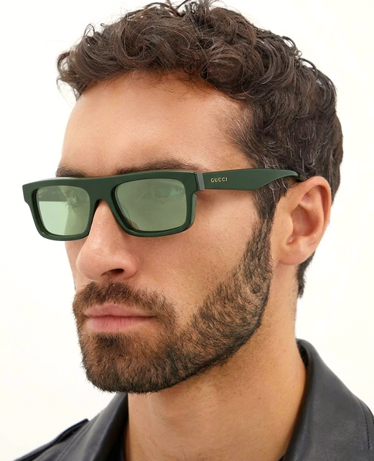 Gucci GG1616S-003-57 sunglasses in green frame with silver mirror lenses