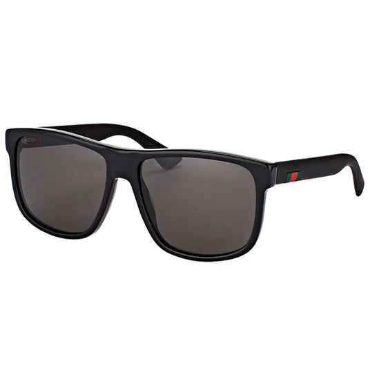 Gucci GG0010S-001 Black Rectangular Sunglasses 58mm Sunglasses