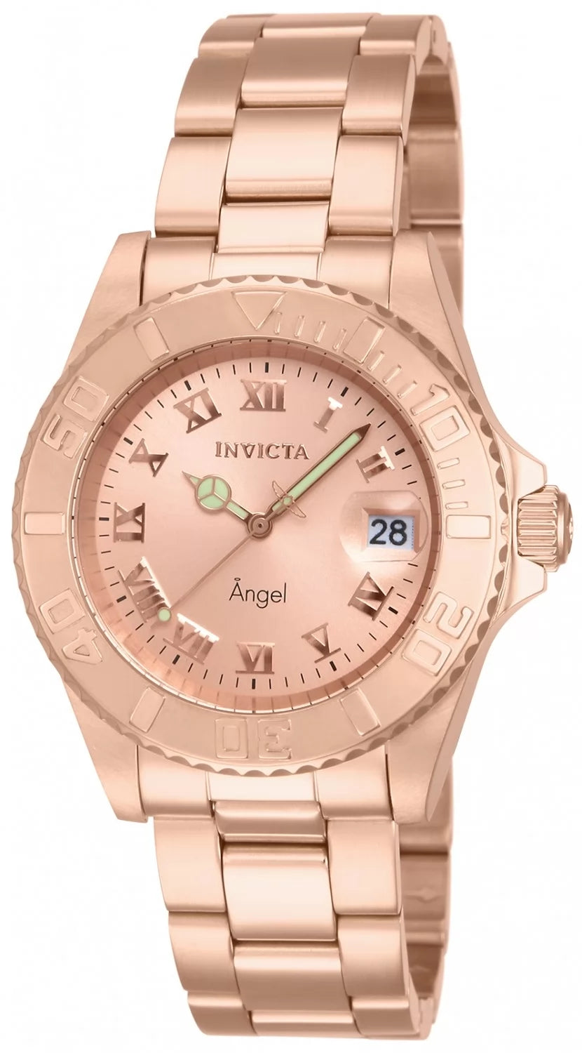 Invicta 14322 Quartz Watch Rose Gold Dial Stainless Steel 40mm Lady