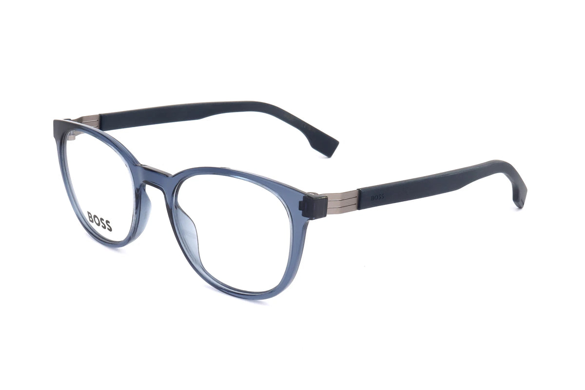 Hugo Boss BOSS1577-PJP-52 Blue Rectangle Eyeglasses 52mm Eyeglasses