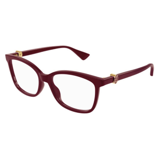 Cartier CT0493O-003 Burgundy Burgundy Rectangular Eyeglasses 55mm Eyeglasses