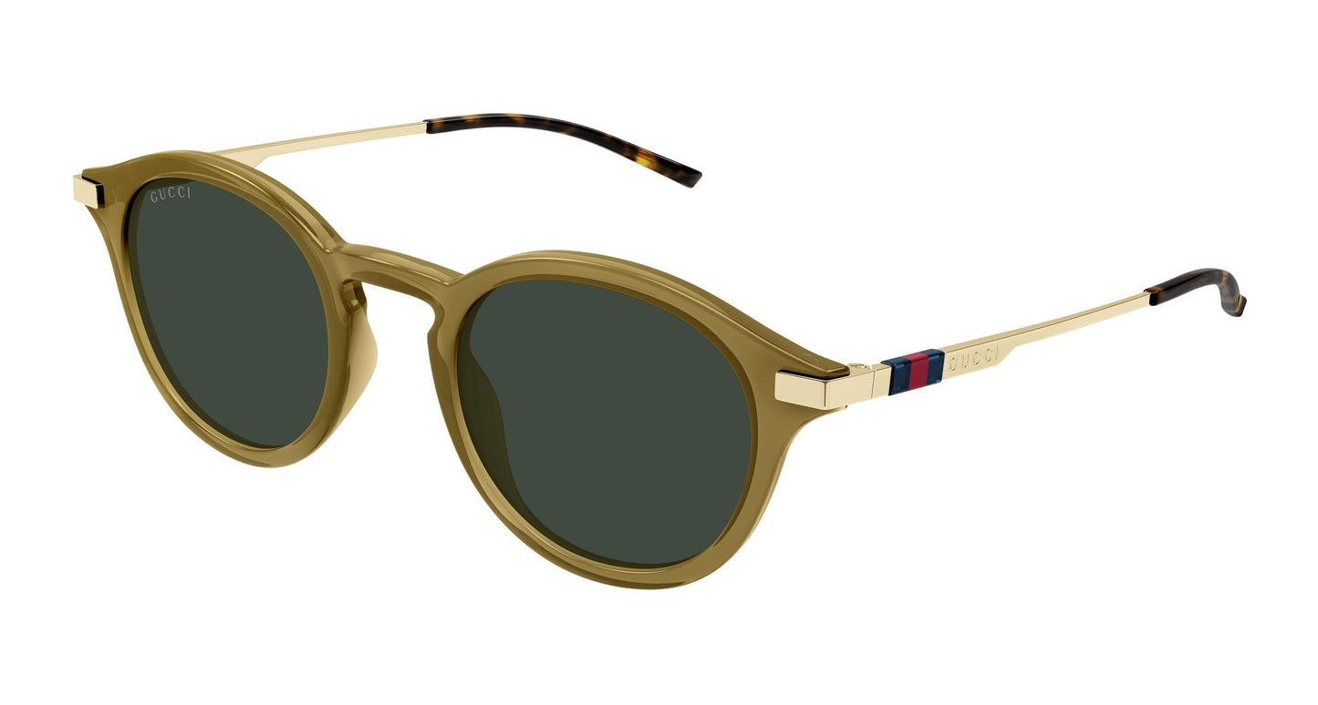 Gucci GG1890S-003 sunglasses in gold frame with green lenses