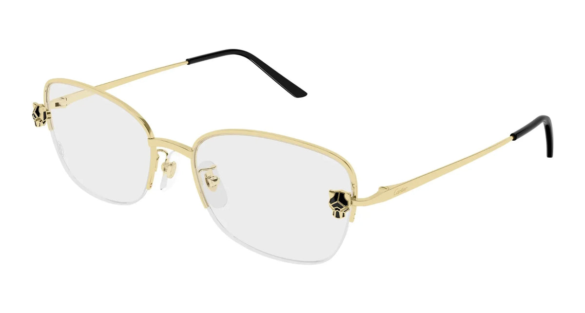 Cartier CT0679OA-001 Gold Rectangular Eyeglasses 55mm Eyeglasses