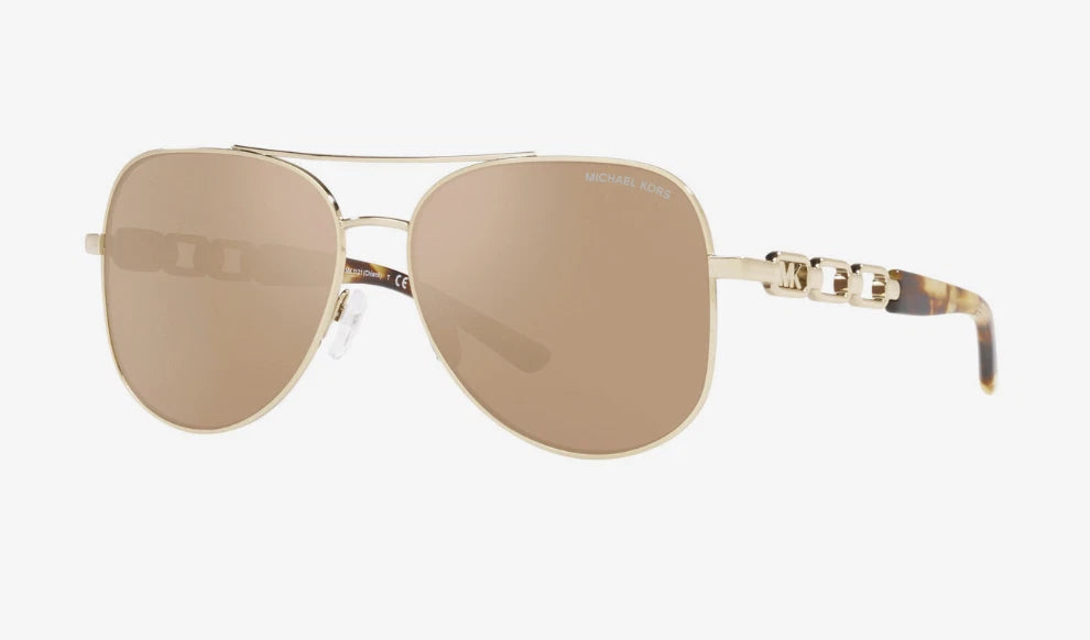 Michael Kors 0MK1121-12136K-58 Brown Aviator SUNGLASSES 58mm Sunglasses