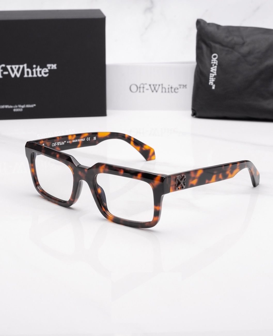 Off-White Style 42 Havana Blue Block Light 54mm New Eyeglasses