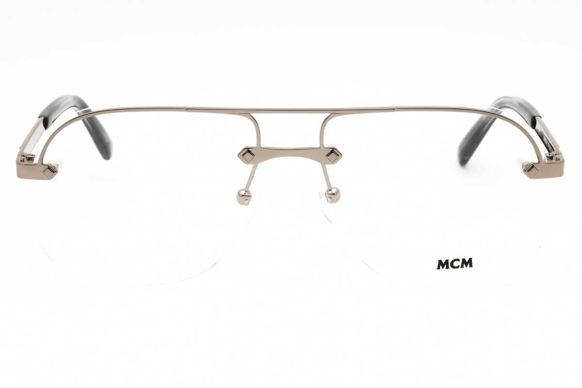 MCM MW5019-H-014 eyeglasses in shiny light ruthenium frame with clear lenses