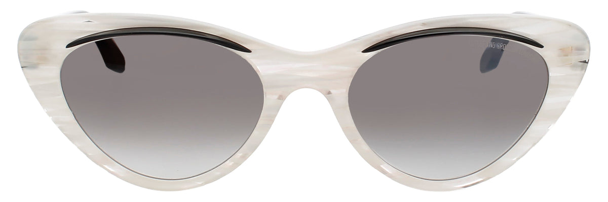 Cutler And Gross CGSN-1321-54-02 BLACK ON PEARL  Women's Sunglasses 54mm Sunglasses