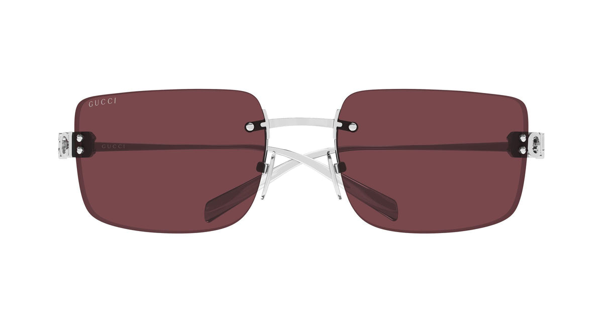 Gucci GG2038S-002 sunglasses in pink frame with silver red lenses