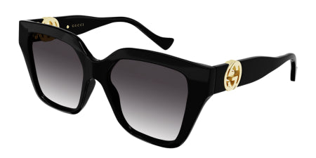 Gucci GG1023S-008 Black Rectangular Sunglasses 54mm Sunglasses