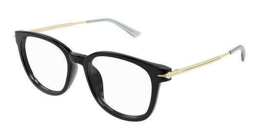 Mont Blanc MB0309oA-001 eyeglasses in black gold frame with clear lenses
