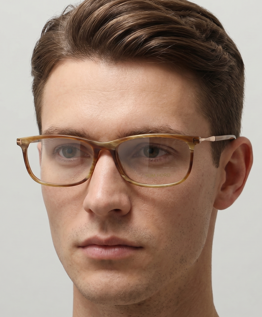 Tom Ford FT5398F-062-54 eyeglasses in blue frame with clear lenses