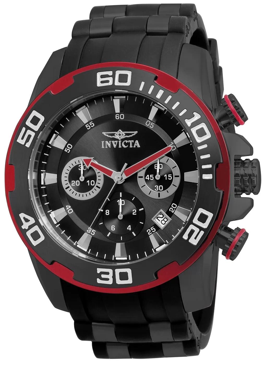 Invicta 22310 22310 Watch - Black Dial Polyurethane/Stainless Steel Band