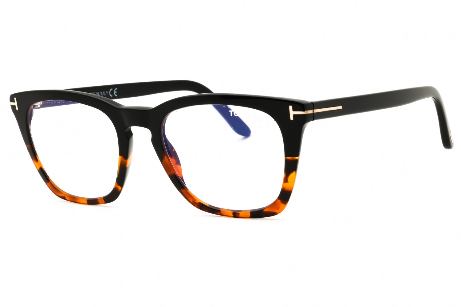 Tom Ford FT5736-B-005 eyeglasses in black frame with clear lenses