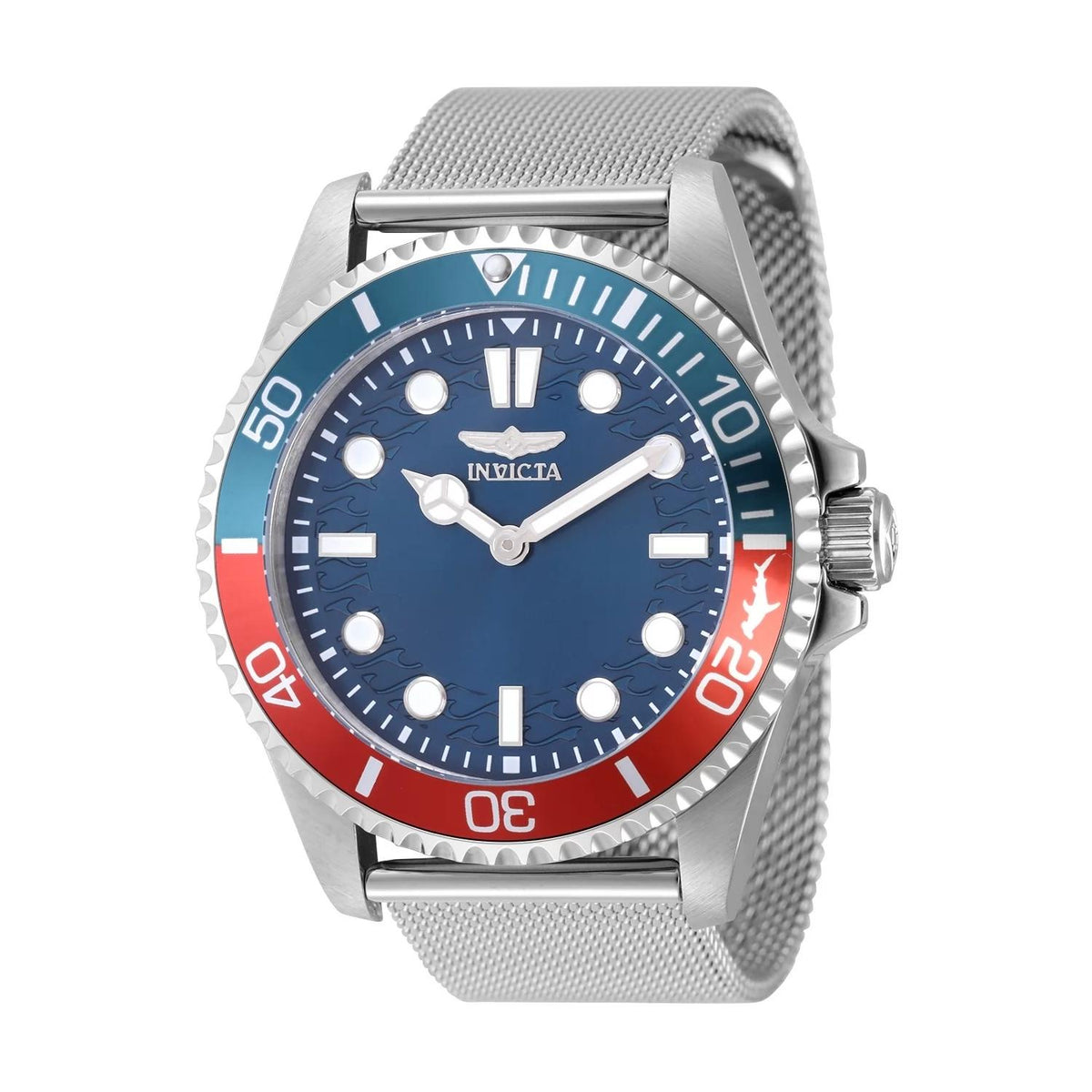 Invicta 49688 watch with blue dial and stainless steel band