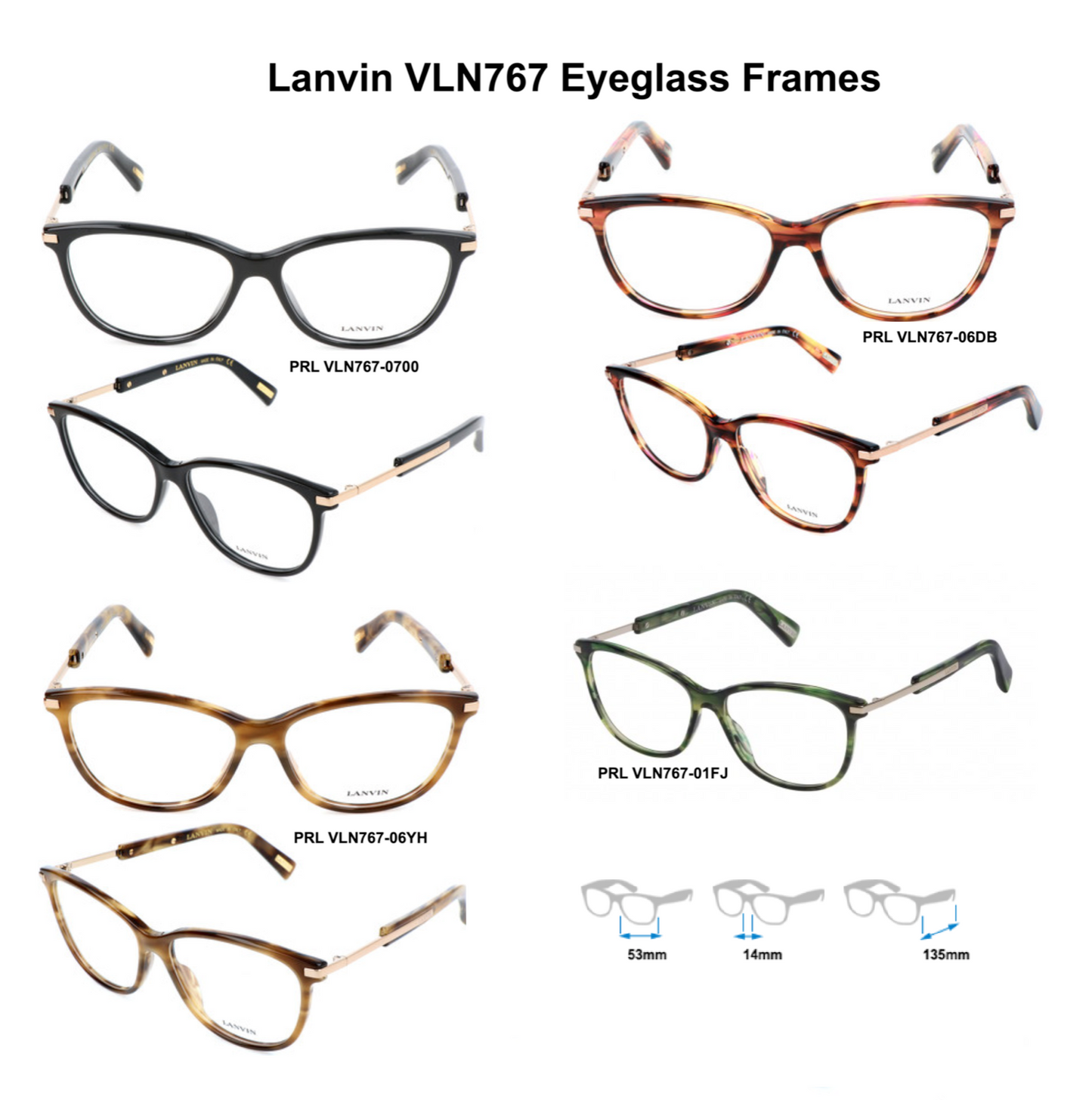 Lanvin VLN767-01FJ-53 53mm New Eyeglasses