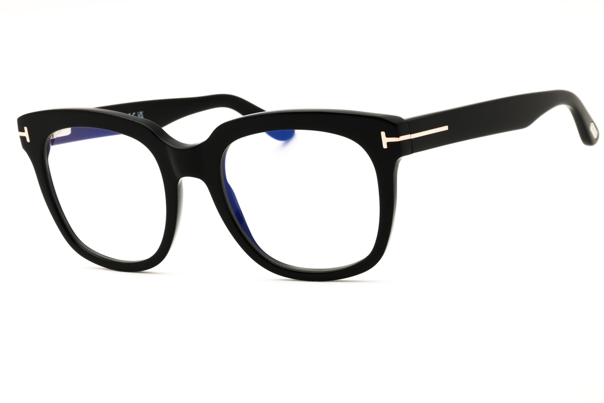 Tom Ford FT5537-B-001 Shiny Black Rectangular Eyeglasses 52mm Eyeglasses