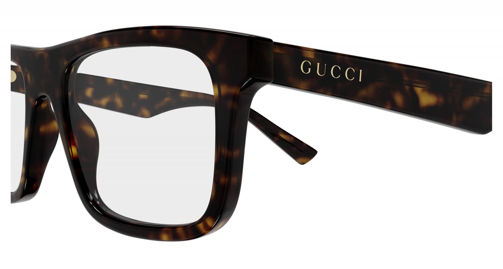 Gucci GG2184o-002 eyeglasses in havana frame with clear lenses