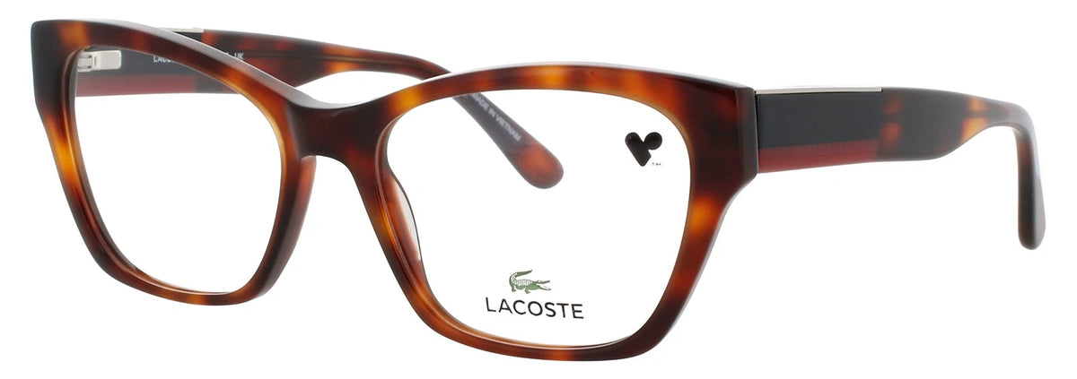 Lacoste L2919N 214 Brown Rectangle Eyeglasses 54mm Eyeglasses