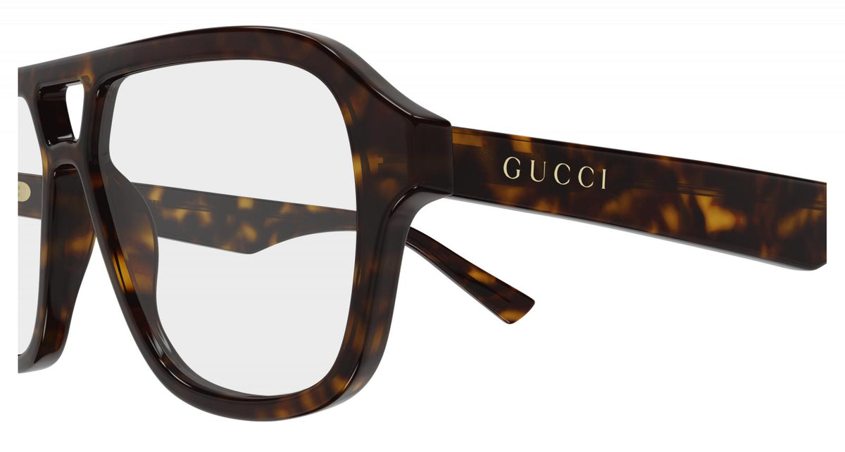 Gucci GG2183o-002 eyeglasses in havana frame with clear lenses