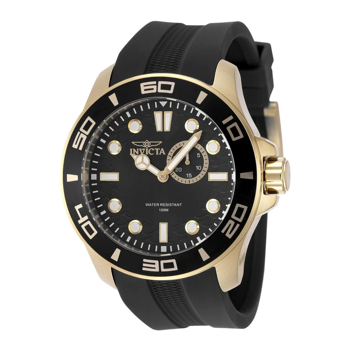 Invicta 49269 watch with black dial and silicone band