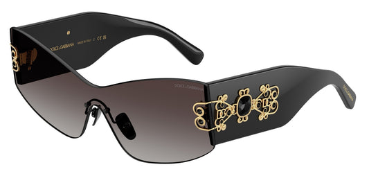 Dolce & Gabbana 0DG4526B-501/8G Black Shield Sunglasses 42mm Sunglasses