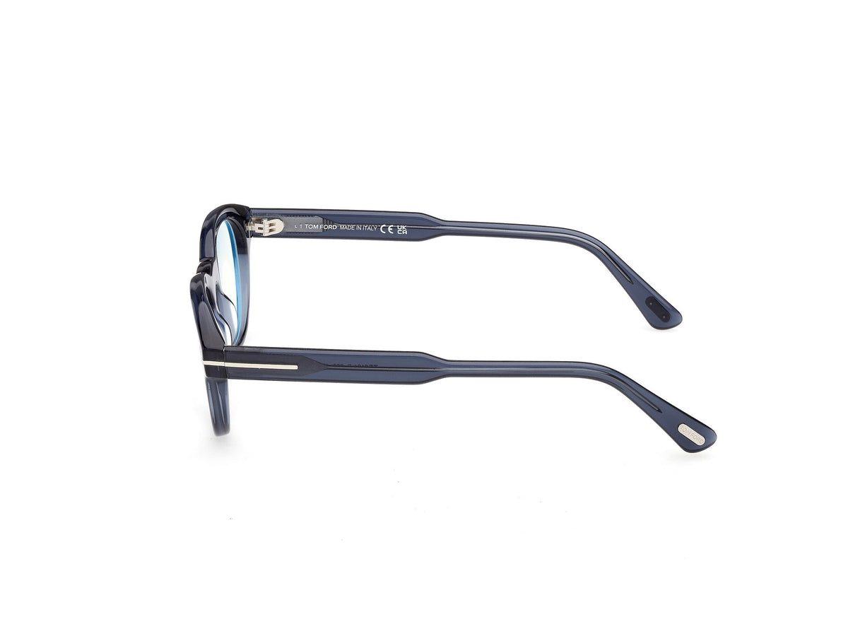 Tom Ford FT6121-B-47090-47 Shiny Blue Round  47mm Eyeglasses