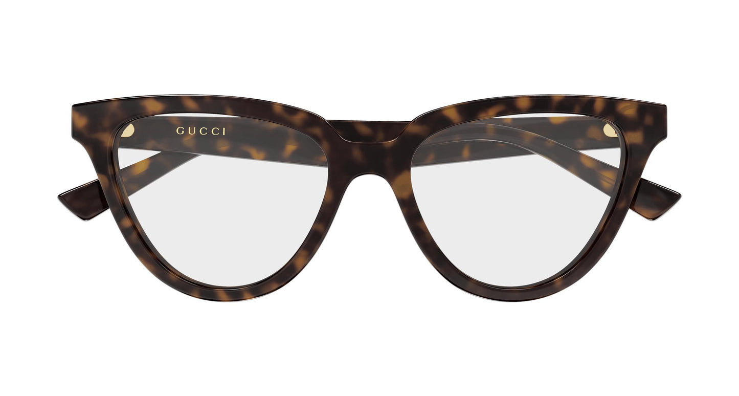 Gucci GG2179o-002 eyeglasses in havana frame with clear lenses