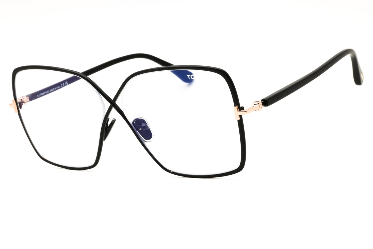 Tom Ford FT5841-B-001 shiny black Oversized Eyeglasses 59mm Eyeglasses