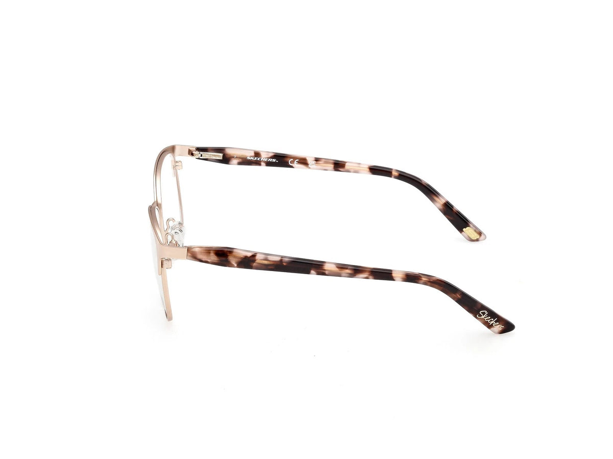 Skechers SE50101-028-55 eyeglasses in shiny rose gold frame with clear lenses