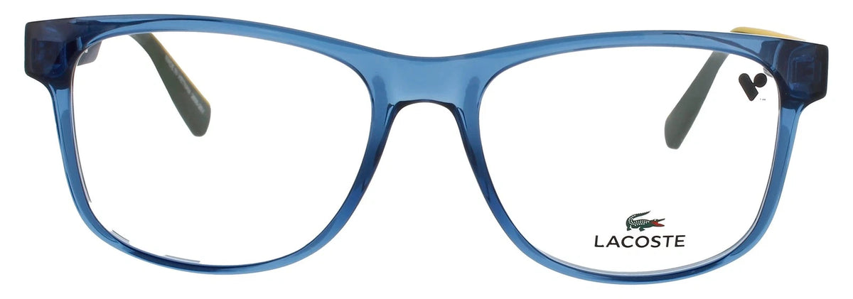 Lacoste L4004 410 Blue Rectangle Eyeglasses 53mm Eyeglasses