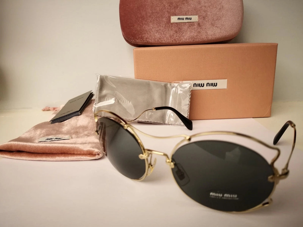 Miu Miu 0MU50SS-ZVN9K1-57 Pale Gold Eyeglass Frames SUNGLASSES 0mm Sunglasses