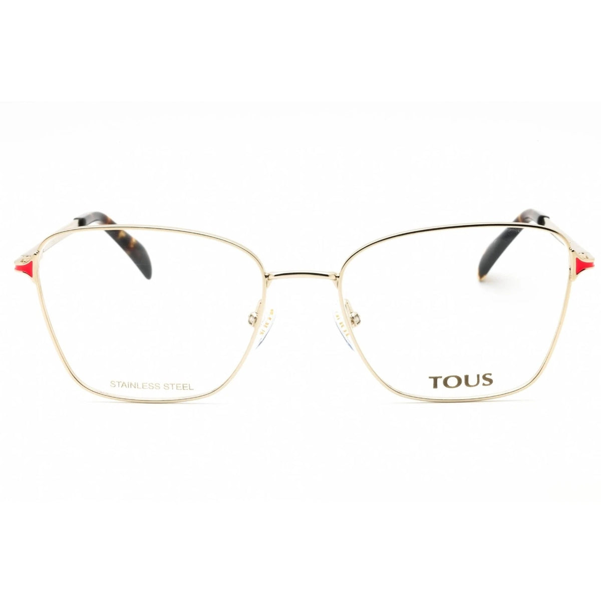 Tous VTO449-0SNA eyeglasses in shiny light gold+yellow frame with clear lenses