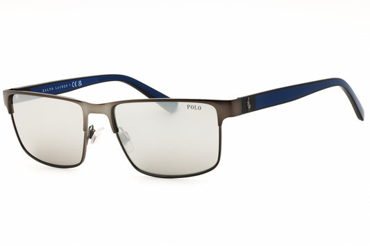 Polo Ralph Lauren PH3155-92666G Gunmetal Rectangle Sunglasses 57mm