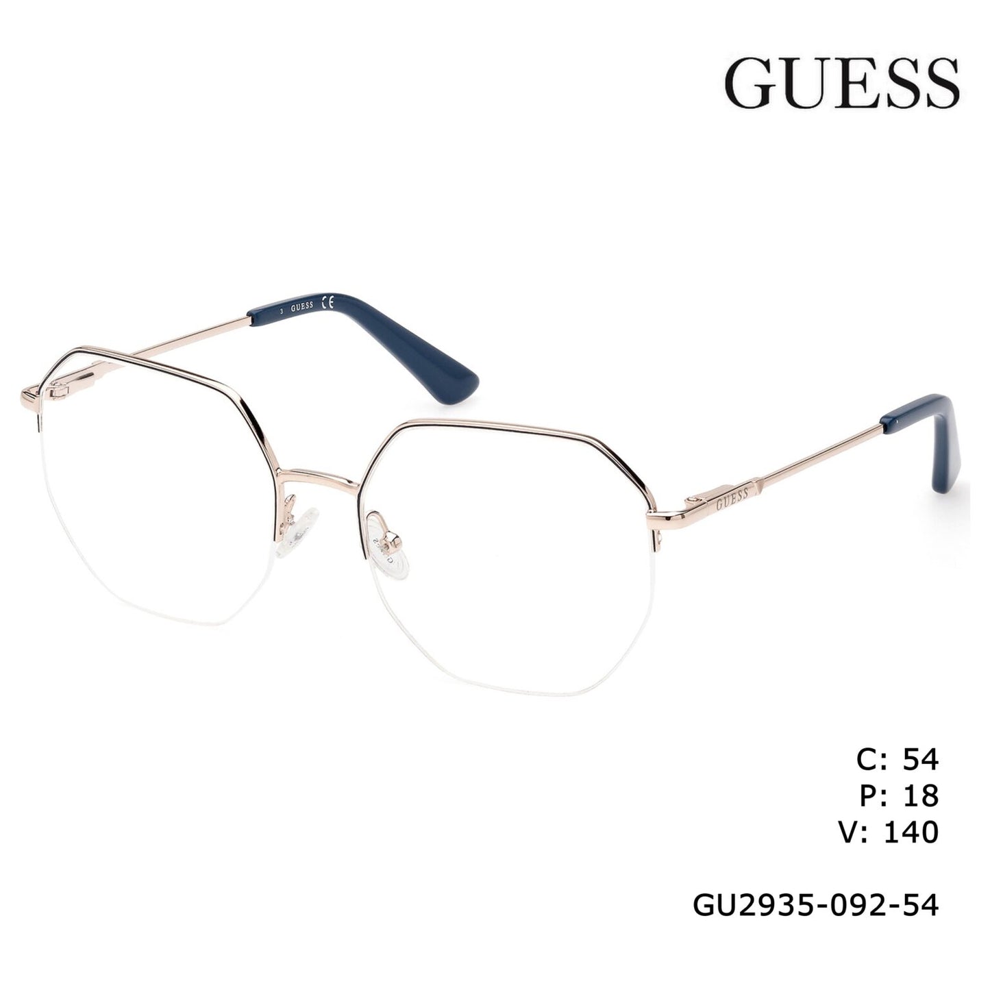 Guess GU2935-092-52 52mm New Eyeglasses