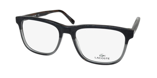 Lacoste L2849-035 eyeglasses in transparent grey frame with clear lenses