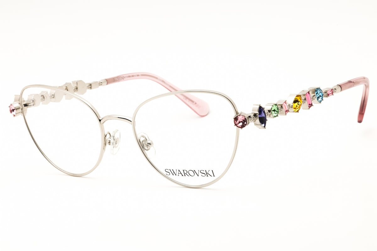 Swarovski SK1024-401M Polished Silver Cat eye Eyeglasses 53mm Eyeglasses