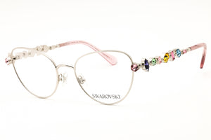 Swarovski SK1024-401M Polished Silver Cat Eye Eyeglasses 53mm