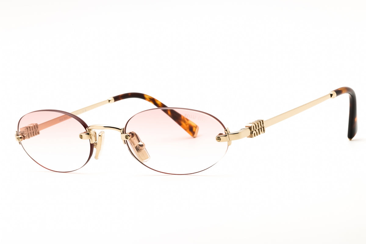 Miu Miu 0MU A54S-ZVN70O Pale Gold Oval Sunglasses 51mm Sunglasses