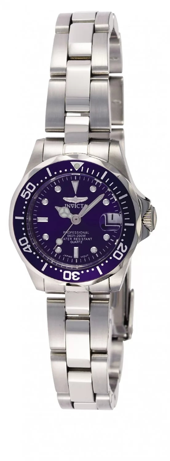 Invicta 9177 Quartz Watch Blue Dial Stainless Steel 24.5mm Lady