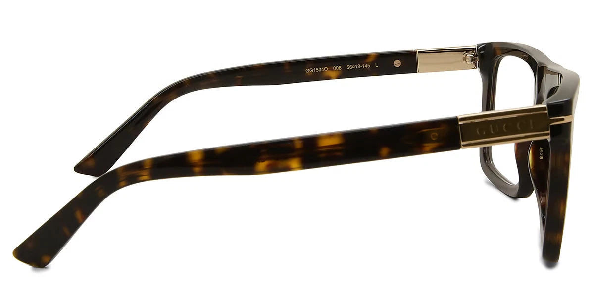 Gucci GG1504o-006-56 eyeglasses in havana frame with clear lenses